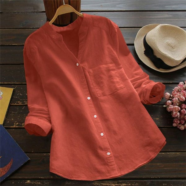 Aeris Women Relaxed Fit Button Shirt Blouse For Summer